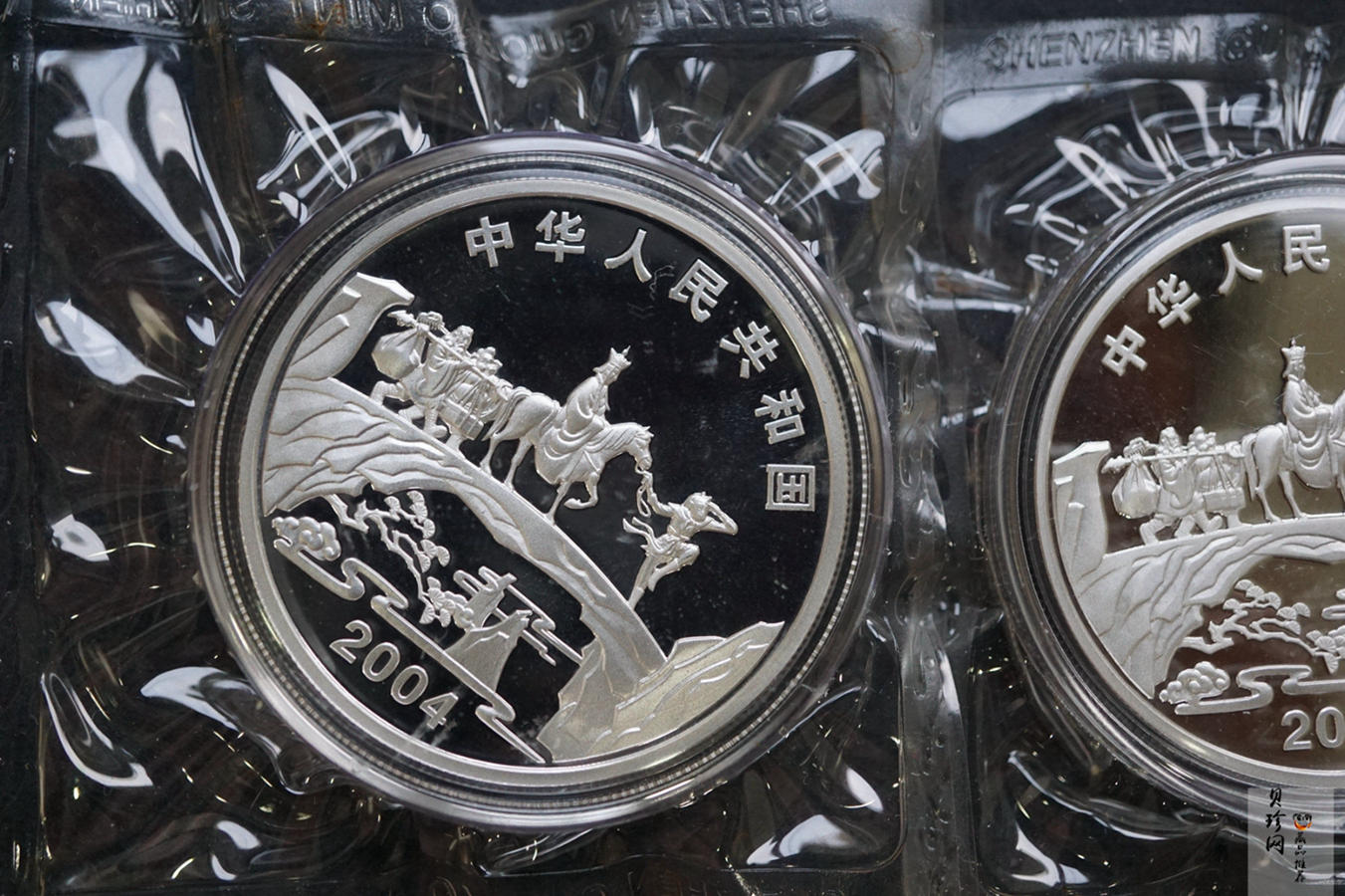 【049080】2004年中国古典文学名著西游记2组1盎司彩银币两枚一套