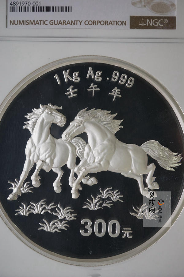 【020307】2002中国壬午（马）年金银纪念币-双马图1公斤精制银币