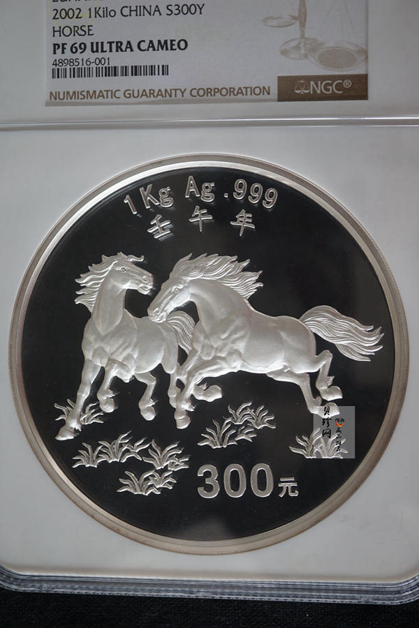 【020307】2002中国壬午（马）年金银纪念币-双马图1公斤精制银币