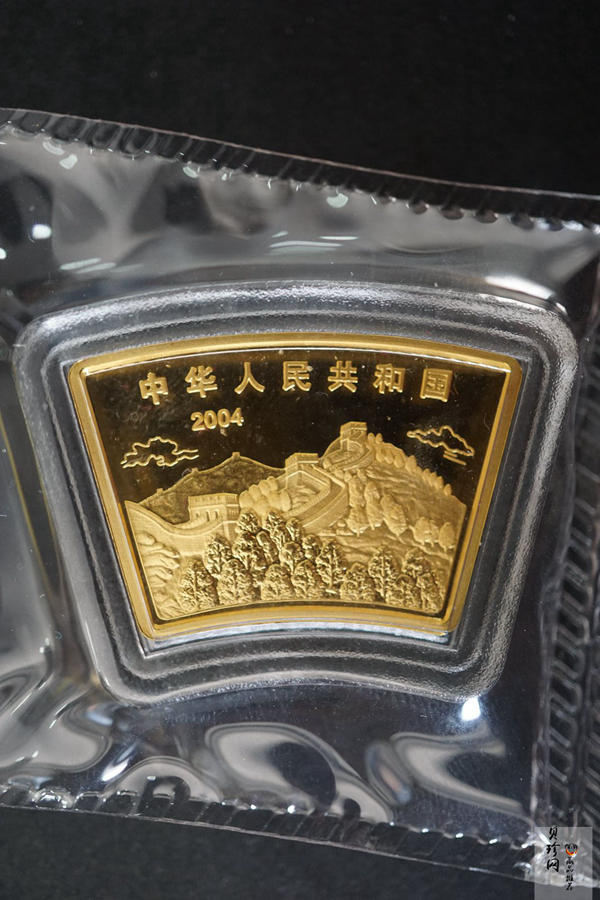 【040204】2004中国甲申（猴）年金纪念币-双猴图1/2盎司扇形普制金币