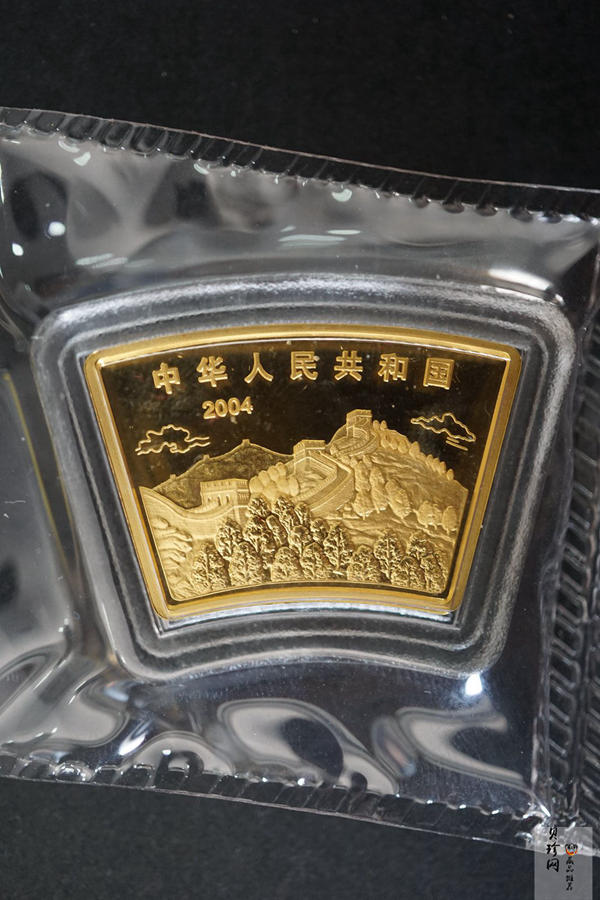 【040204】2004中国甲申（猴）年金纪念币-双猴图1/2盎司扇形普制金币