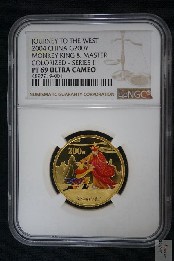 【040502】2004年中国古典文学名著——《西游记》彩色金纪念币(第2组)1/2盎司彩色精制金币