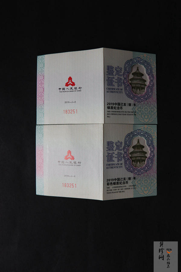 【199550】2019中国己亥（猪）年生肖精制彩银币+本银币两枚一套