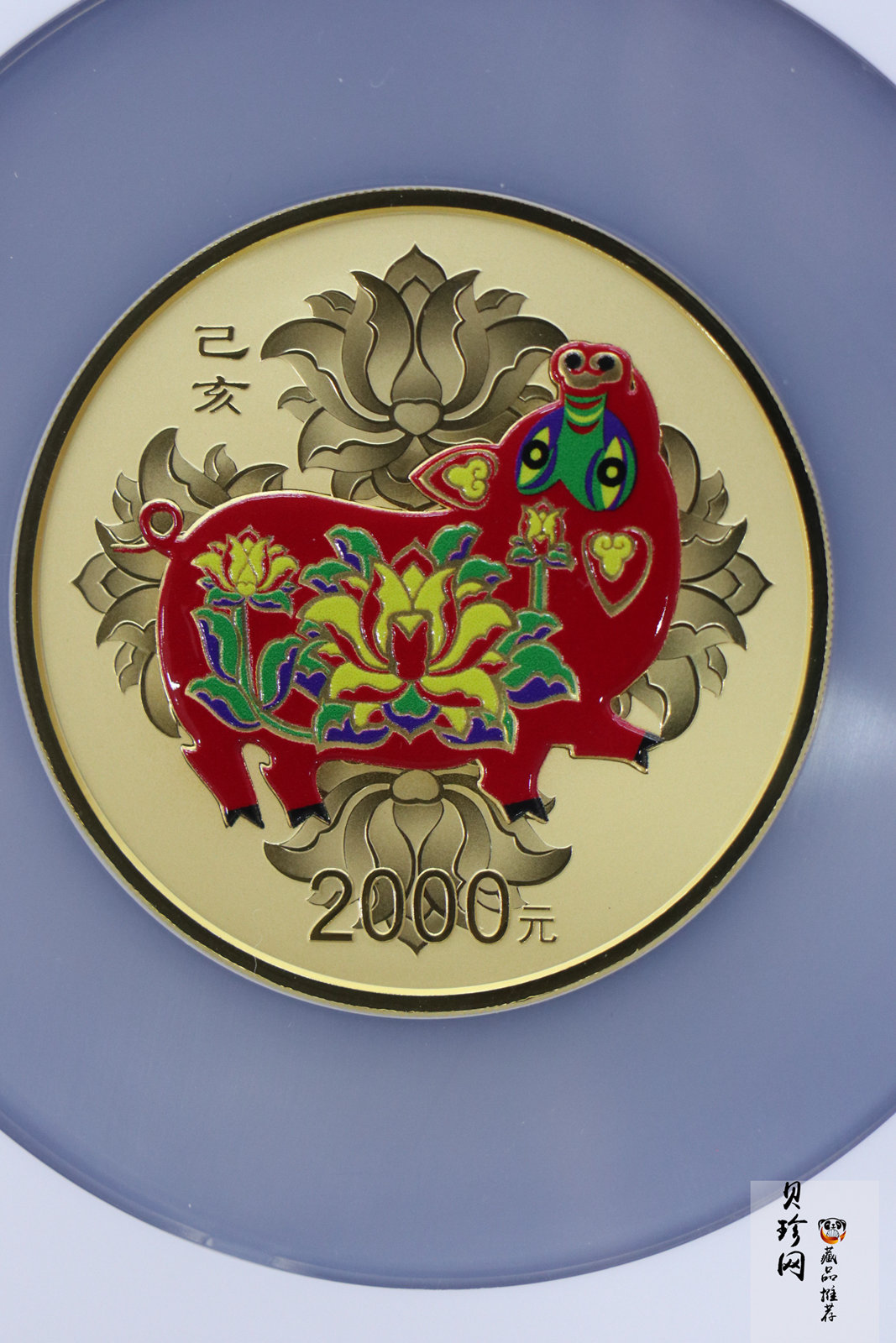 【190020】2019中国己亥（猪）年金银纪念币150克圆形彩色金币