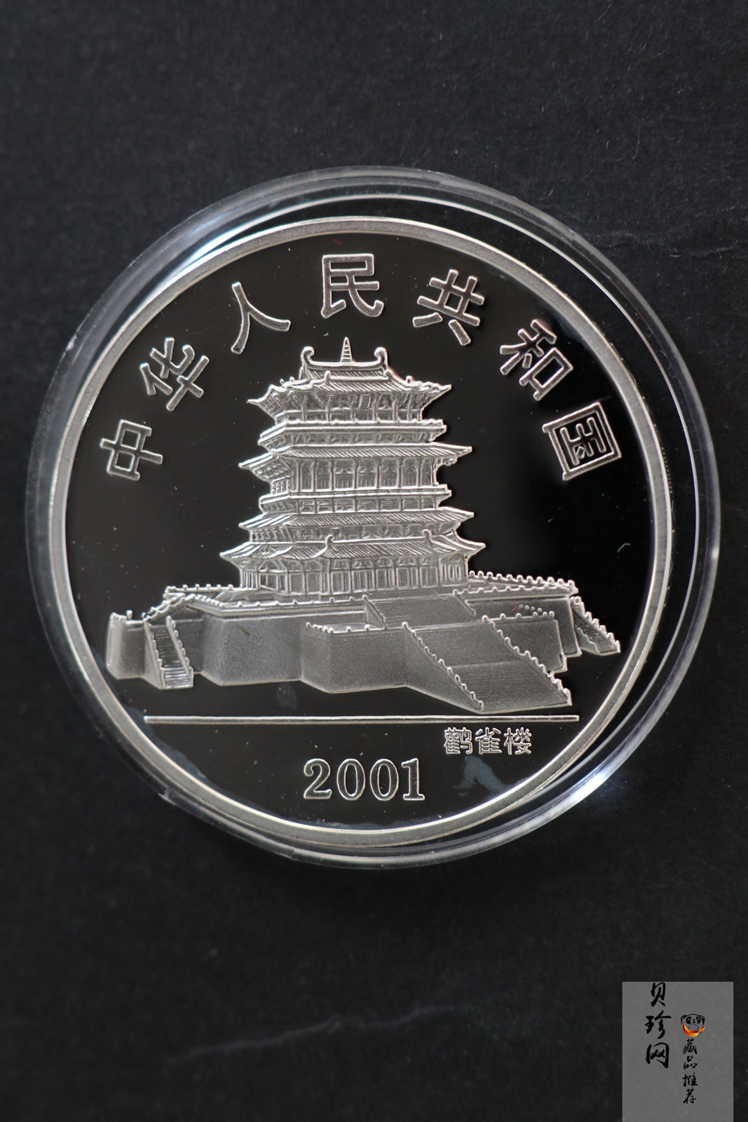 【010208】2001中国辛巳（蛇）年金银纪念币-彩蛇图1盎司彩色精制银币