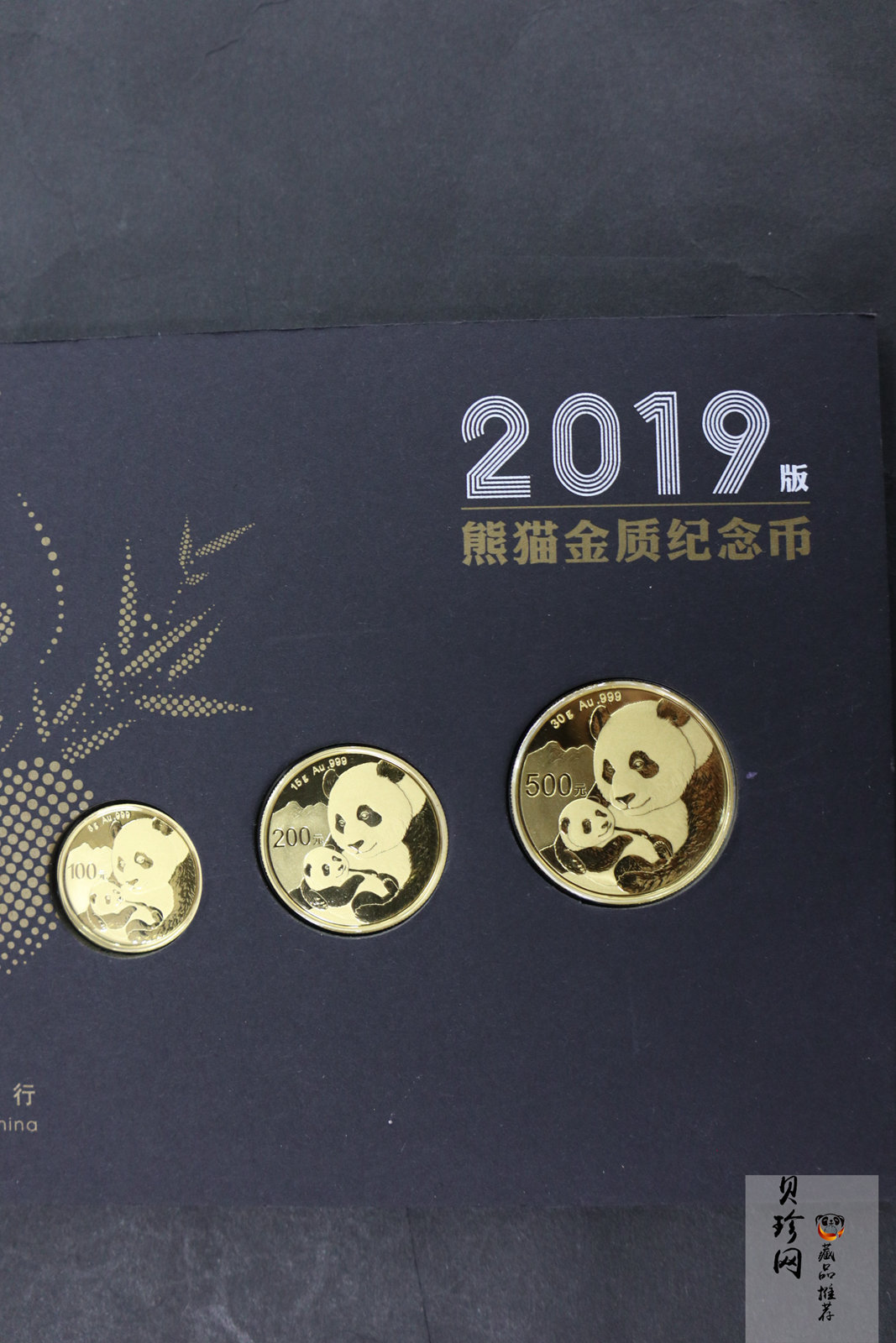 【189330】2019年熊猫金币黑卡包装5枚一套