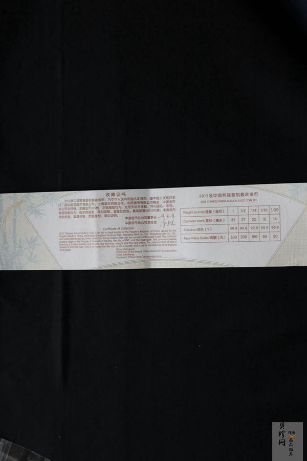 【129050】2012年熊猫普制金币5枚一套