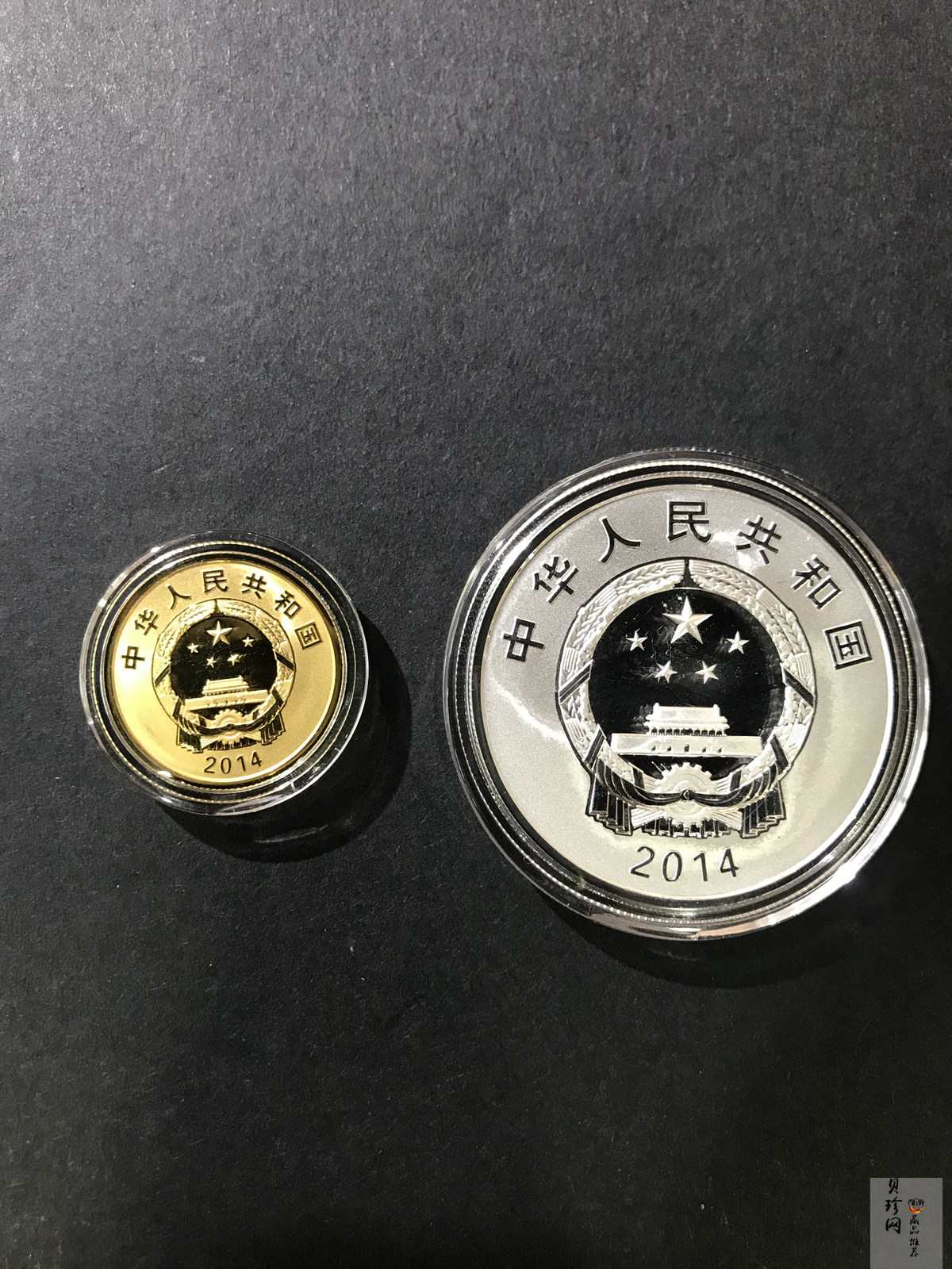 【149150】2014年中国探月首次落月成功纪念精制金银币2枚一套