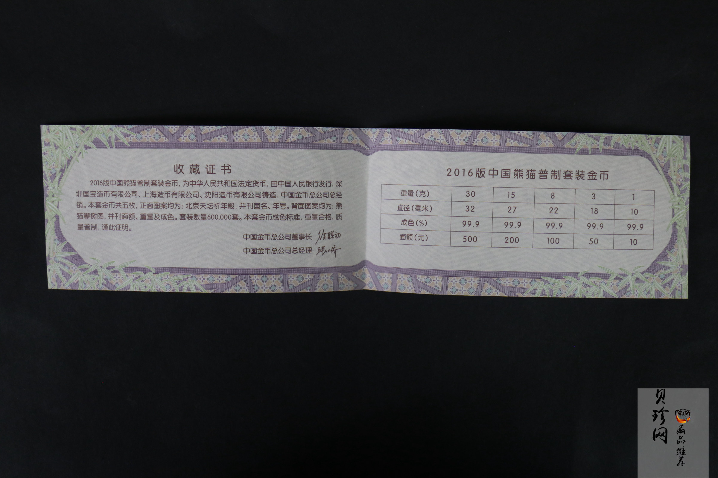 【169170】2016年熊猫普制金币5枚一套