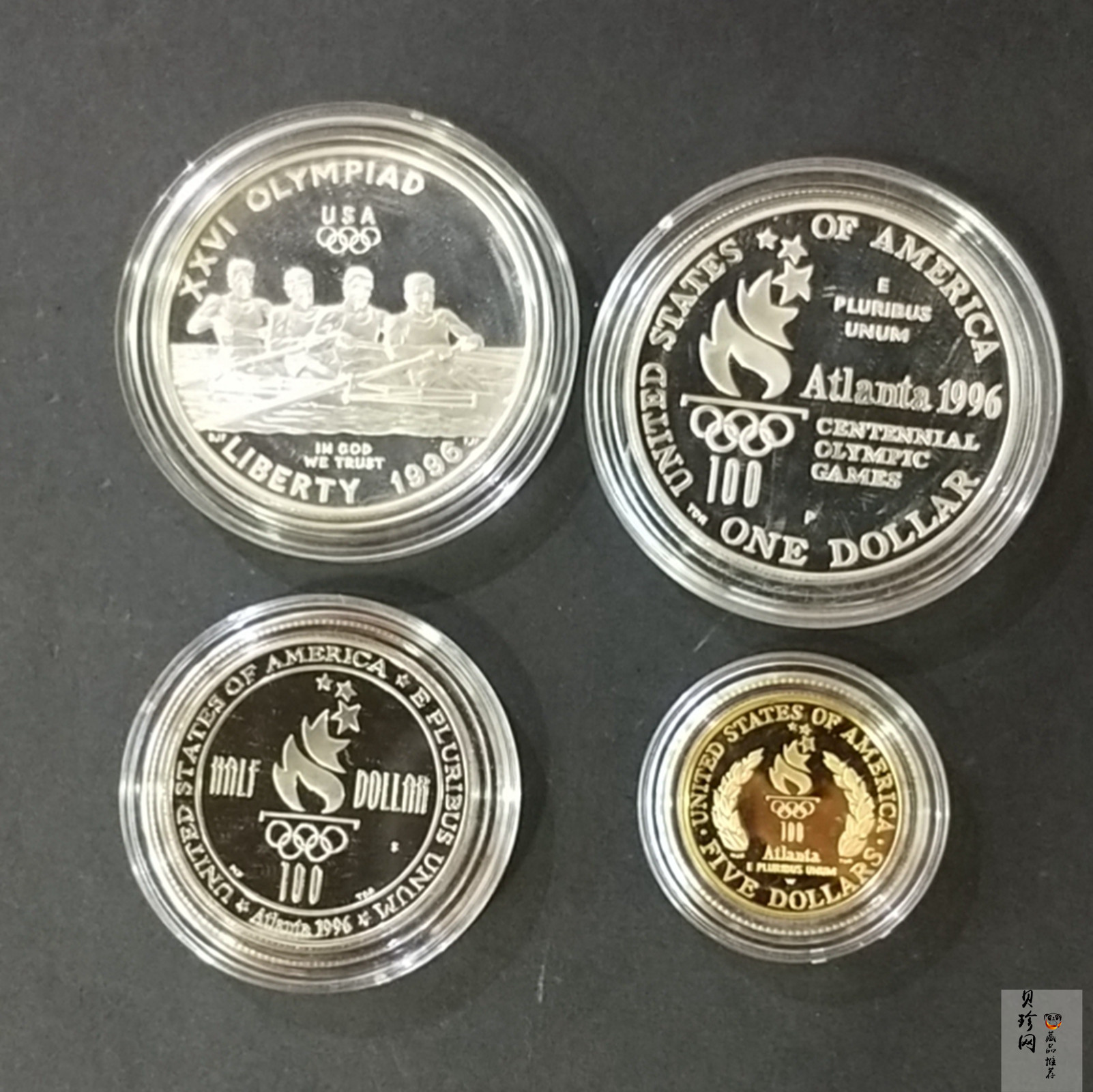 【969430】1996年亚特兰大奥运会奥运金银纪念币4枚一套