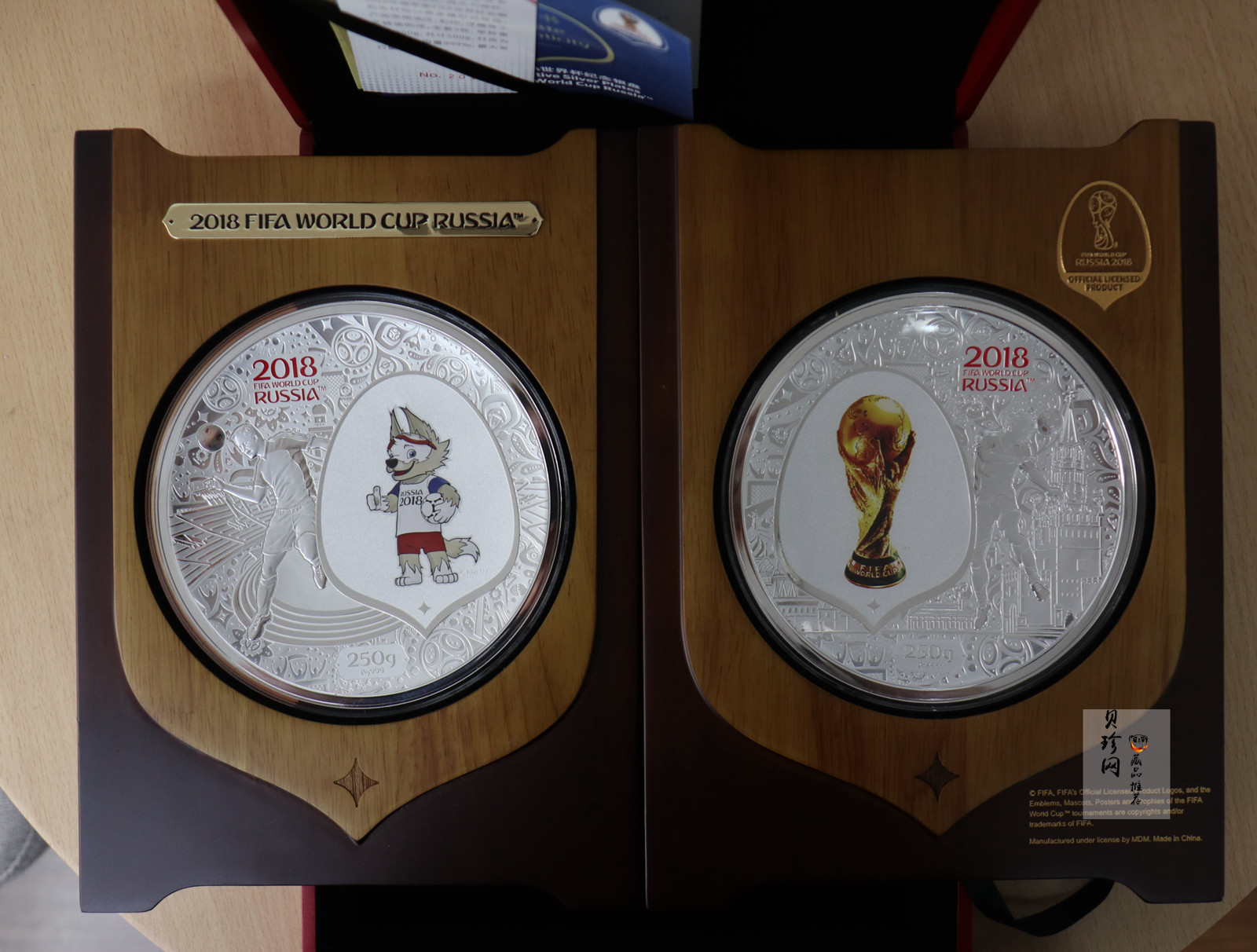【189690】2018年俄罗斯FIFA世界杯纪念500克银盘（单枚250克）