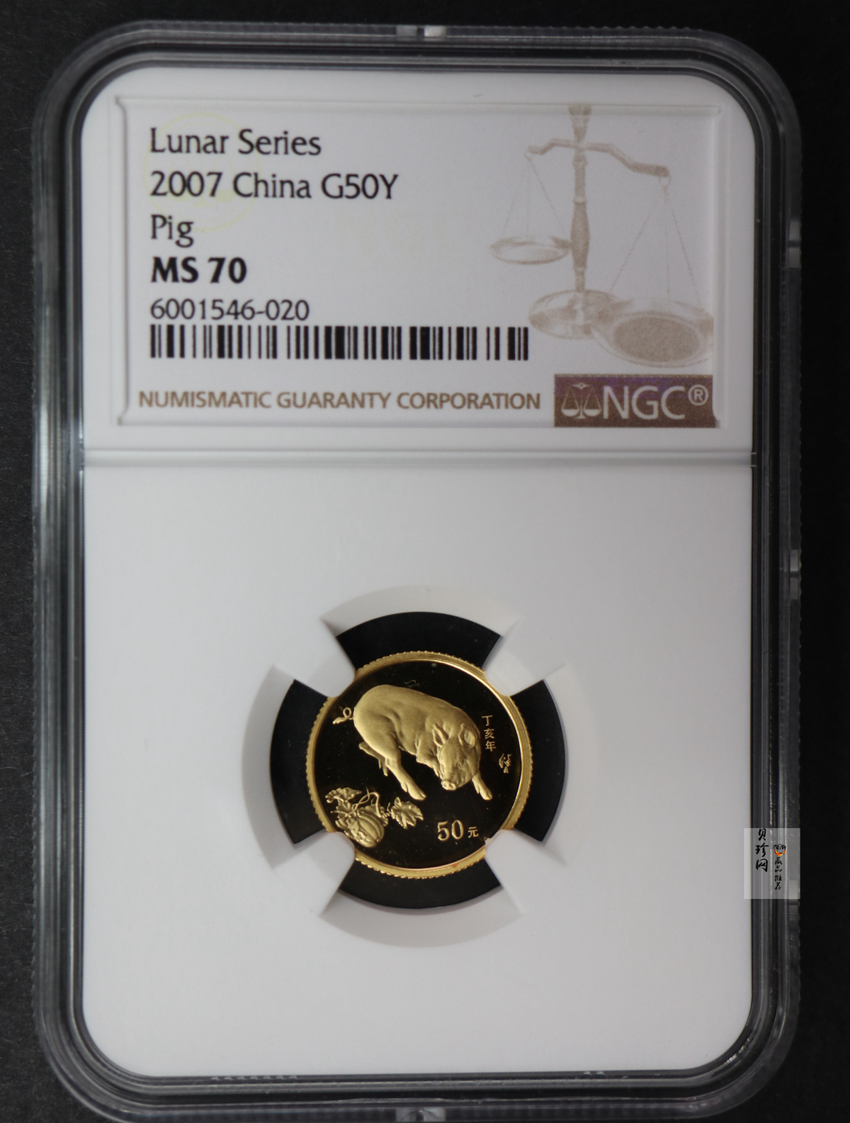 【061201】2007年丁亥猪年生肖1/10盎司普制金币
