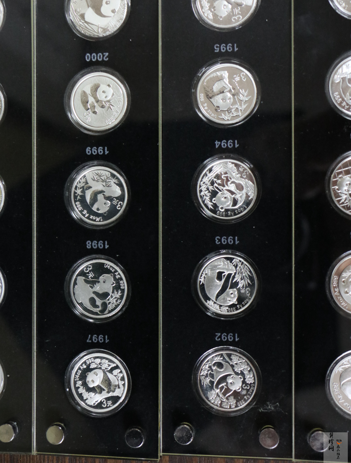 【079060】2007年中国熊猫金币发行25周年1/4盎司精制银币25枚一套