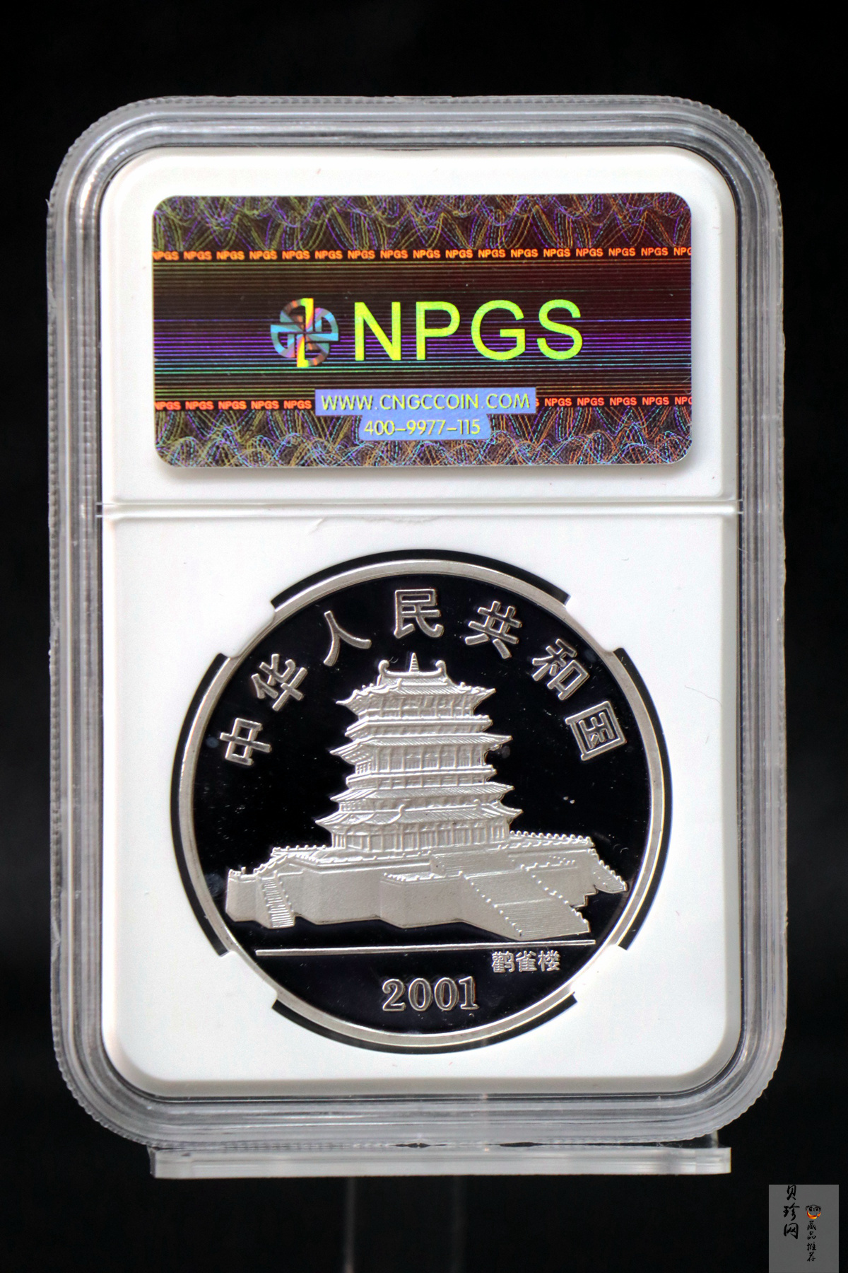 【010208】2001中国辛巳（蛇）年金银纪念币-彩蛇图1盎司彩色精制银币