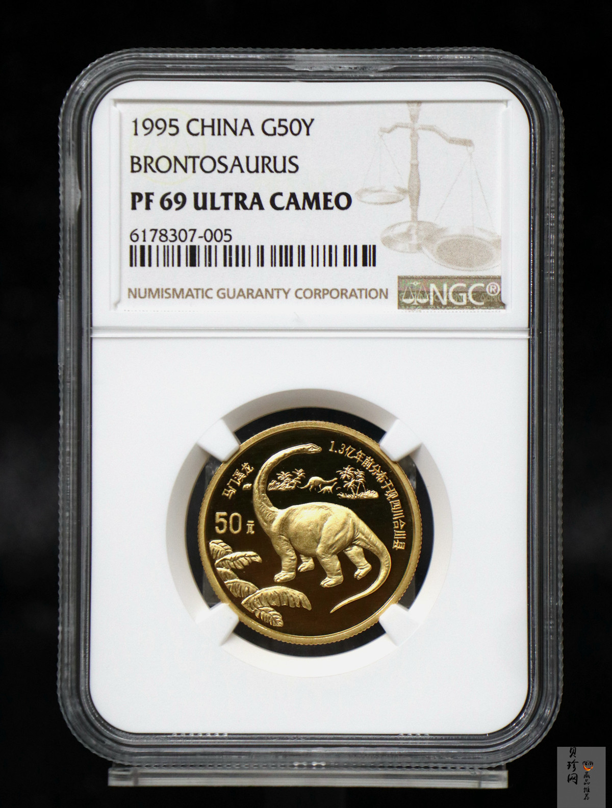 【951001】1995年恐龙-马门溪龙1/2盎司精制金币