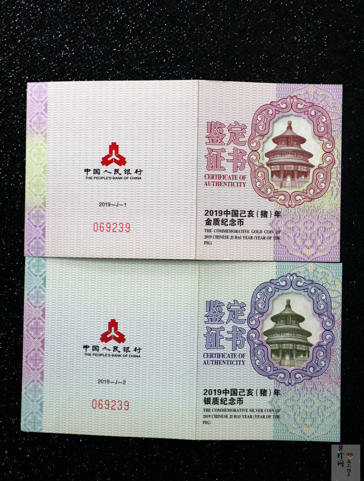 【199040】2019中国己亥（猪）年生肖精制金银币2枚一套