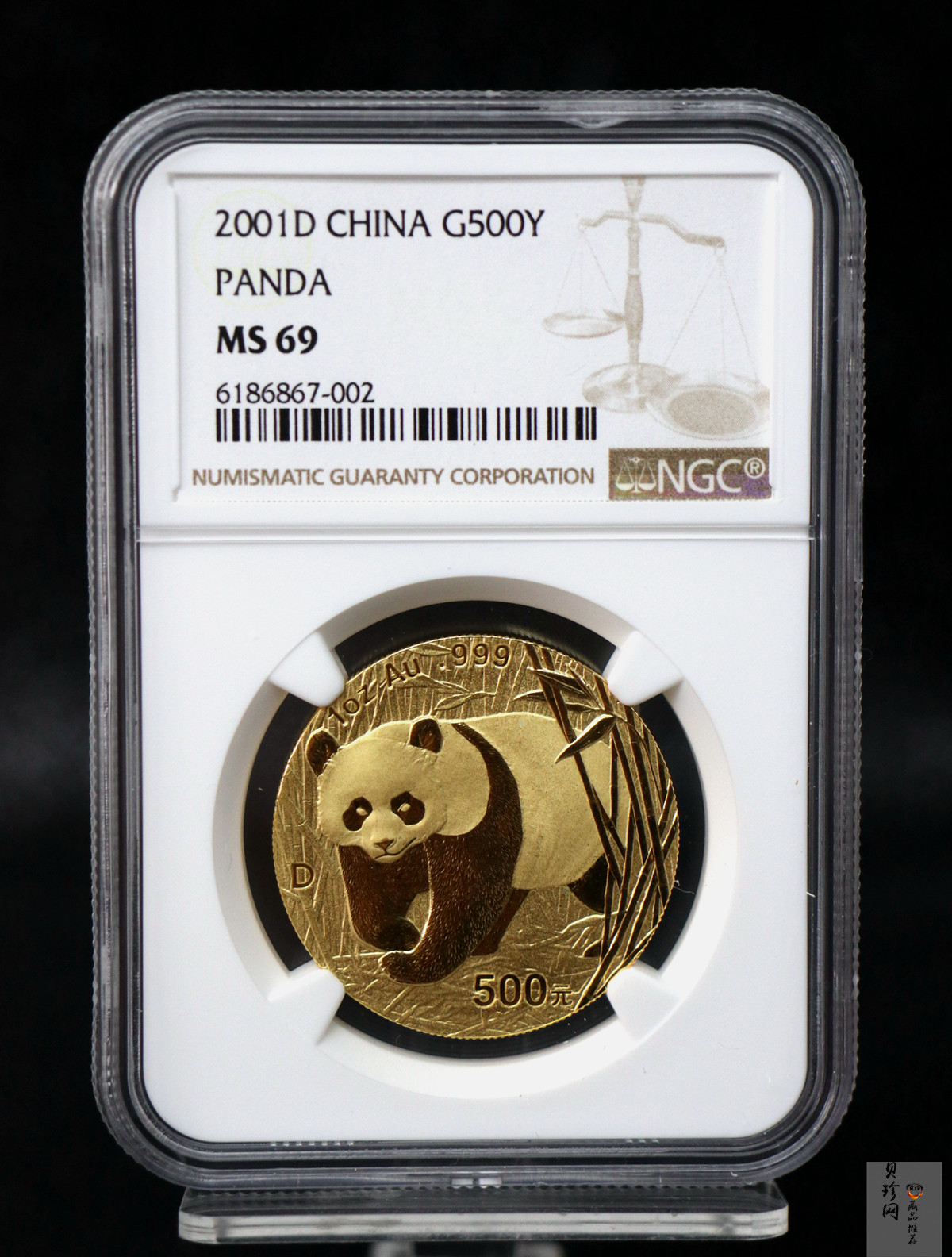 【010101】2001版熊猫金银纪念币1盎司普制金币