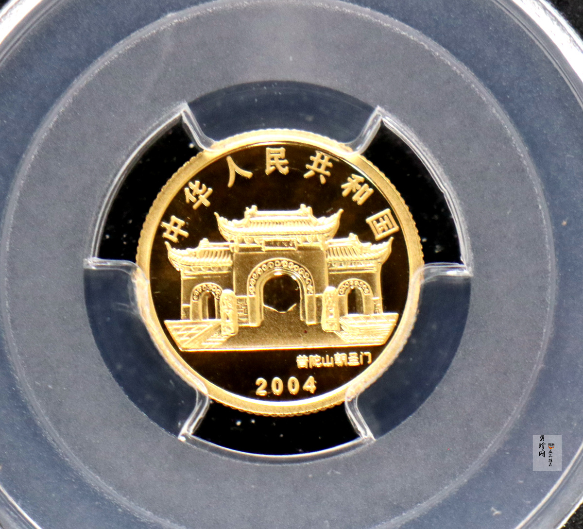 【040901】2004年观音金纪念币-白衣观音像1/10盎司幻彩精制金币