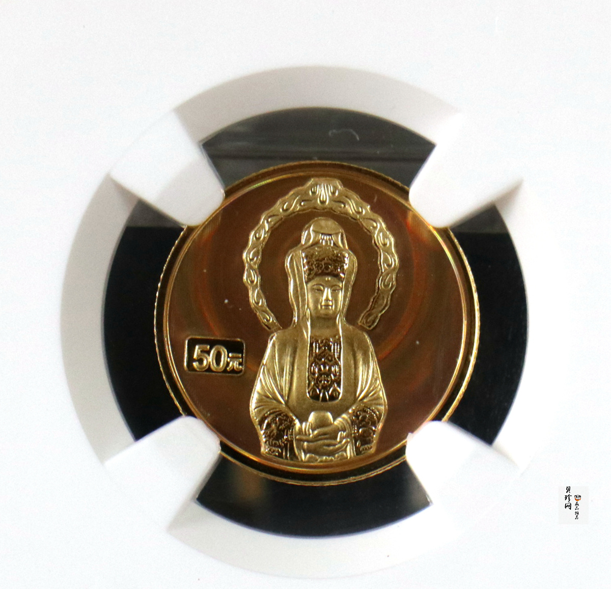 【040901】2004年观音金纪念币-白衣观音像1/10盎司幻彩精制金币