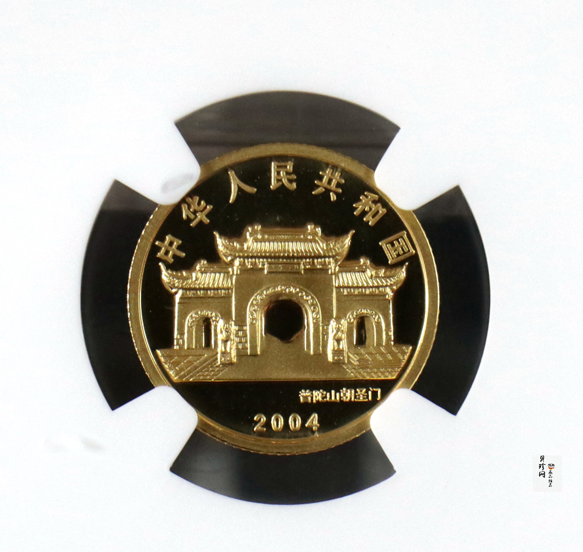 【040901】2004年观音金纪念币-白衣观音像1/10盎司幻彩精制金币