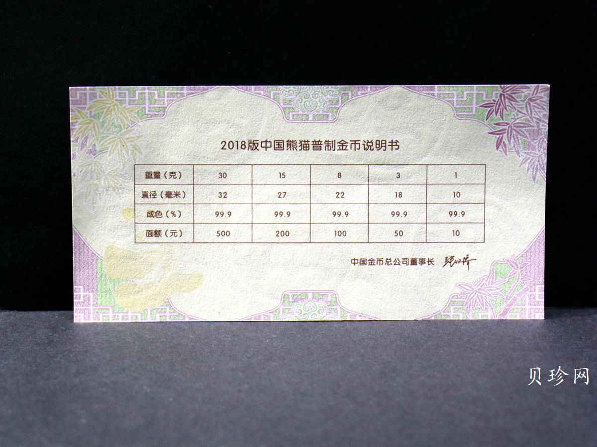 【180102】2018年熊猫3克普制金币