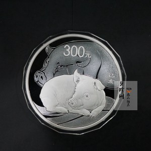 【190015】2019中国己亥（猪）年金银纪念币1公斤圆形银币