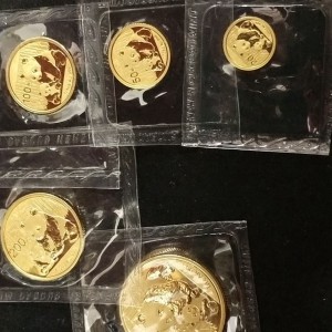 【129050】2012年熊猫普制金币5枚一套