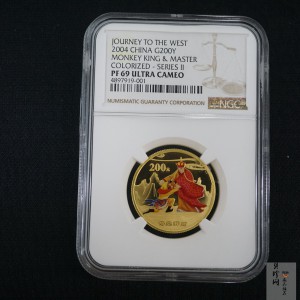 【040502】2004年中国古典文学名著——《西游记》彩色金纪念币(第2组)1/2盎司彩色精制金币
