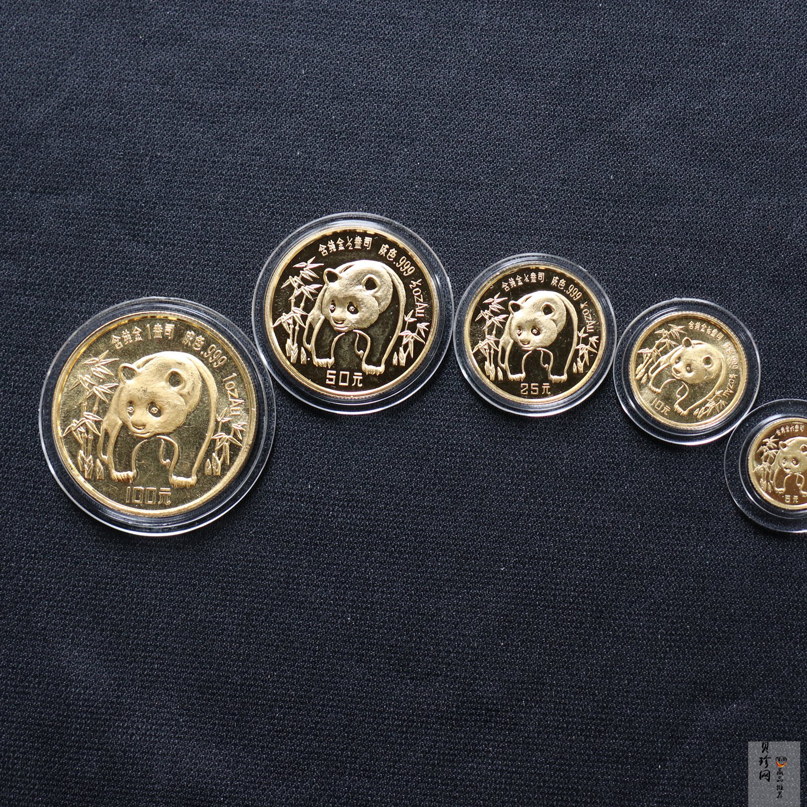 【869010】1986年熊猫普制金币五枚一套