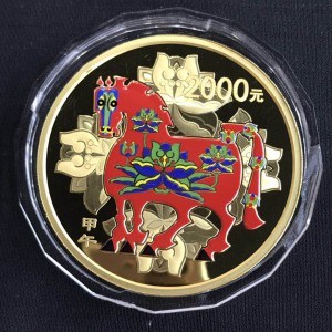【131011】2014年甲午马年生肖5盎司精制彩金币