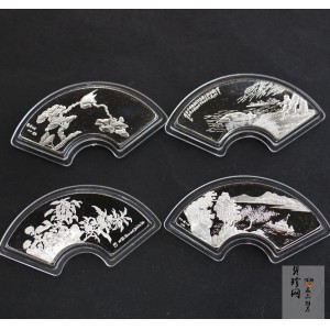 【999651】1999年明清扇画纪念精制银币四枚一套