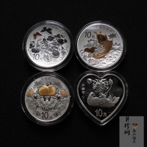 【159090】2015年吉祥文化1盎司精制银币4枚一套