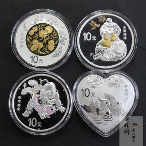 【169060】2016年吉祥文化30克精制银币4枚一套