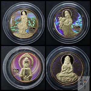 【049250】2000-2004年1/10盎司幻彩观音金币四枚一套