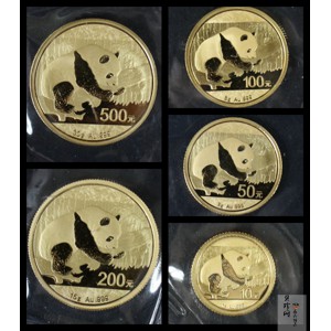 【169170】2016年熊猫普制金币5枚一套