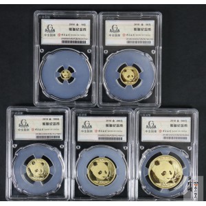 【189160】2018年熊猫普制金币五枚一套
