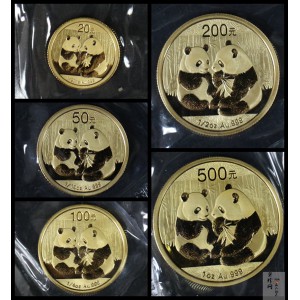 【099050】2009年熊猫普制金币5枚一套