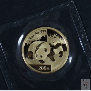 【080102】2008年熊猫1/2盎司普制金币