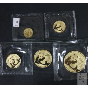【159060】2015年熊猫普制金币5枚一套