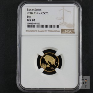 【061201】2007年丁亥猪年生肖1/10盎司普制金币
