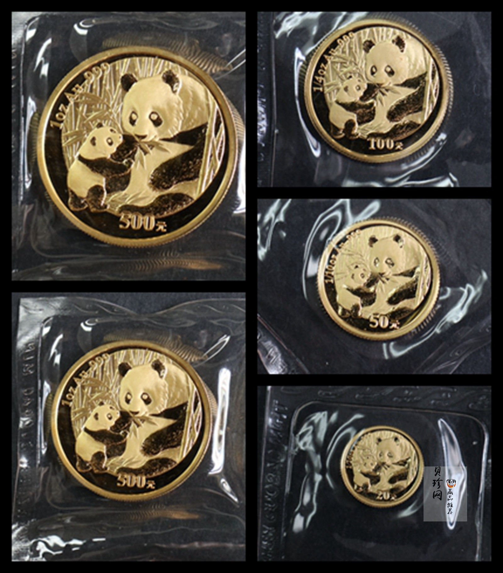 【059040】2005年熊猫普制金币5枚一套