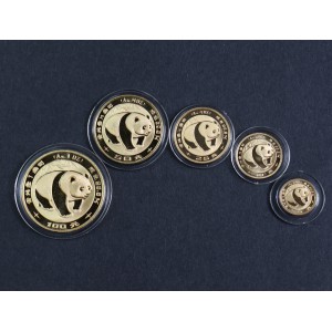 【839030】1983年熊猫普制金币五枚一套