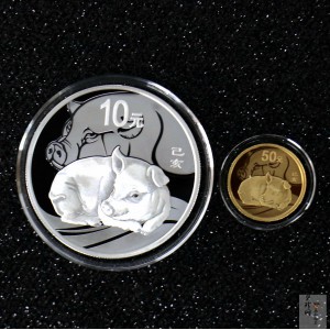 【199080】2019年中国己亥（猪）年本色金银币