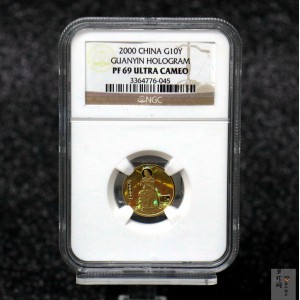 【000501】2000年观音幻彩纪念金币1/10盎司幻彩精制金币