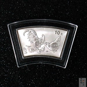 【050212】2005年乙酉鸡年生肖1盎司扇形普制银币