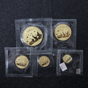 【109050】2010年熊猫普制金币5枚一套