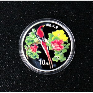 【991102】1999年国色天香1盎司纪念彩色精制银币