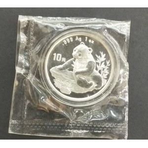 【980108】1998版熊猫金银纪念币1盎司普制银币