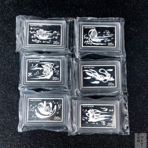 【009060】2000年敦煌藏经洞发现100周年2盎司纪念银币一套六枚