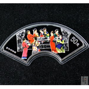 【020902】2002年中国古典文学名著——《红楼梦》彩色金银纪念币（第二组）-群芳夜宴5盎司彩色